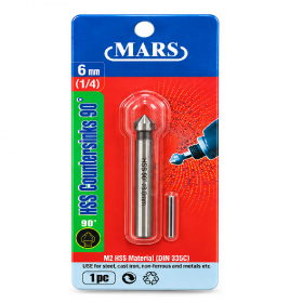 Hardware Specialist S90-61 MARS M2 HSS 3-Flute 90 degree Countersink Drill Bit