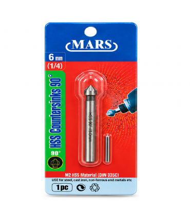 Hardware Specialist S90-61 MARS M2 HSS 3-Flute 90 degree Countersink Drill Bit