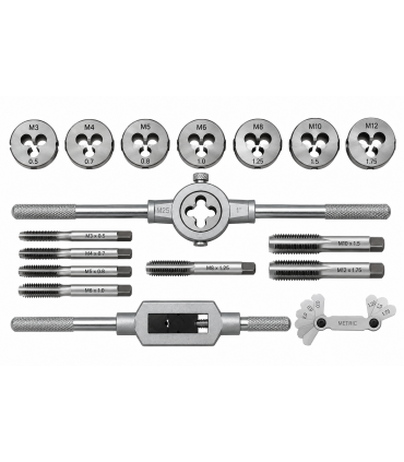 Hardware Specialist 20 Pieces BSW Thread Carbon Steel Tap & Die Set