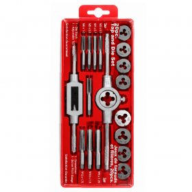 Hardware Specialist 20 Pieces UNC Thread Carbon Steel Tap & Die Set