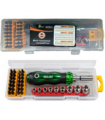 Belife 838E CrV650 Multi-Functional Screwdriver Set with Bits and Sockets