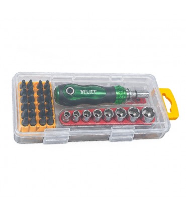 Belife 838E CrV650 Multi-Functional Screwdriver Set with Bits and Sockets