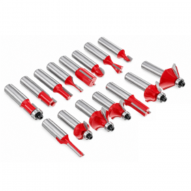 Hardware Specialist 1/4 Inch Cemented Carbide Woodworking Router Bit Set - 15-Pieces