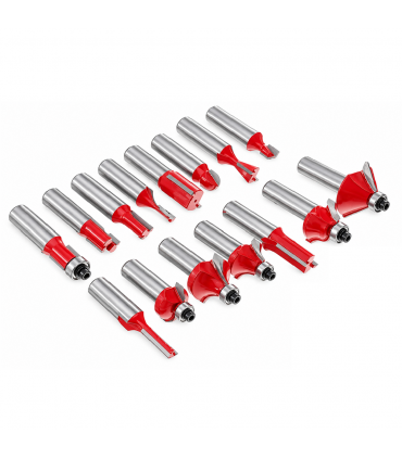 Hardware Specialist 1/4 Inch Cemented Carbide Woodworking Router Bit Set - 15-Pieces