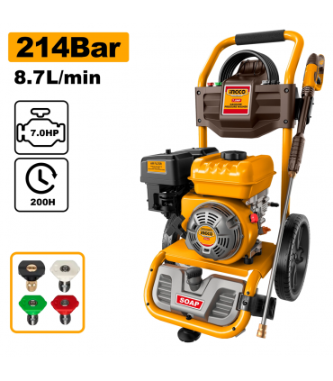 Ingco GHPW2006 7HP Gasoline Engine 3100 PSI Pressure Washer - 8.7L