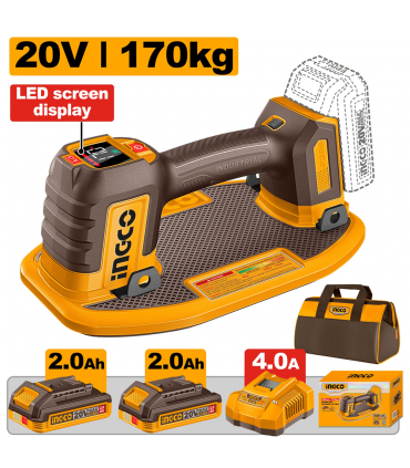 Ingco CSCLI20305 20V Lithium-Ion 4.0Ah LED Vacuum Lifter