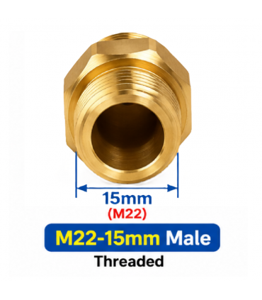 Hardware Specialist 3/8 Female Quick Connect To M22-15mm Male Threaded Connector