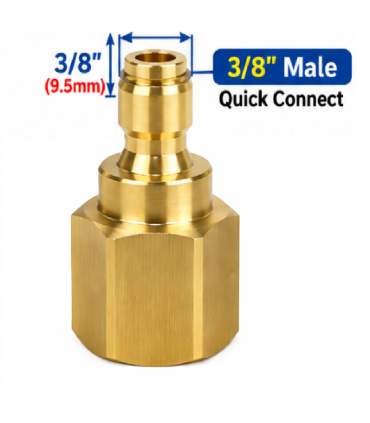 Hardware Specialist 3/8 Male Quick Connect To M18 chamfered Female Threaded Connector