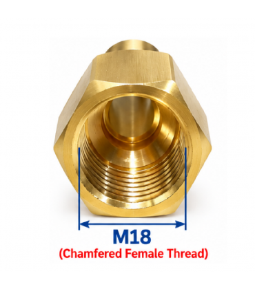 Hardware Specialist 3/8 Male Quick Connect To M18 chamfered Female Threaded Connector
