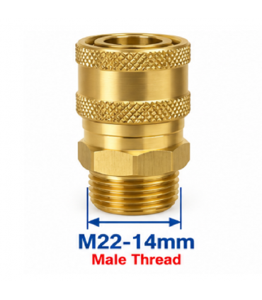 Hardware Specialist 3/8 Female Quick Connect To M22-14mm Male Threaded Connector