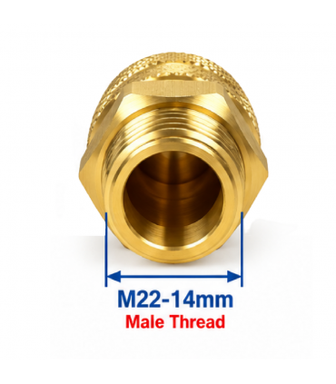 Hardware Specialist 3/8 Female Quick Connect To M22-14mm Male Threaded Connector