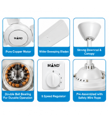 Mind MCF-60 60 Inch 5 Speed 3 Blade Ceiling Fan