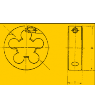 SKC 822 Carbon Steel Adjustable Round Die for Metric Thread Cutting