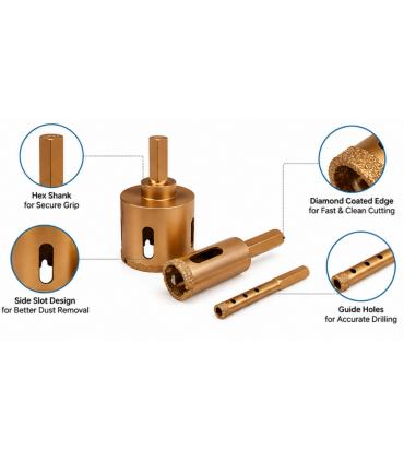 Mars 058-4 Diamond Hole Cutter with  8.3 mm Hex Shank