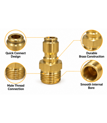 Hardware Specialist 3/8 Male Quick Click To M22-15mm Male Threaded