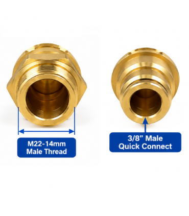 Hardware Specialist 3/8 Male Quick Click To M22-15mm Male Threaded