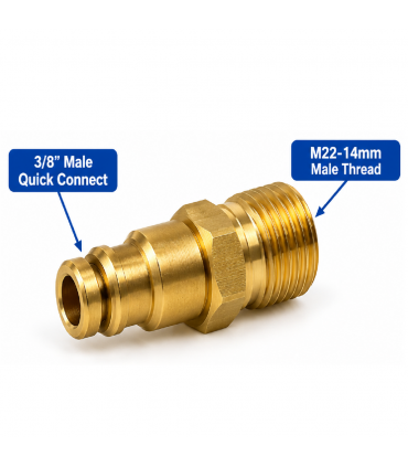 Hardware Specialist 3/8 Male Quick Click To M22-15mm Male Threaded