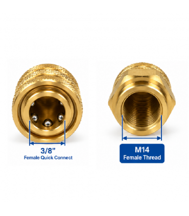 Hardware Specialist 3/8 Inch Female Quick Connect to M14 Female Threaded Connector