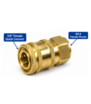 Hardware Specialist 3/8 Inch Female Quick Connect to M18 Chamfered Female Threaded Connector