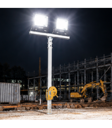 Super Sun IP66 200W LED Light Tower with Dual Floodlights