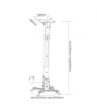Titan SGB610 8.9'' - 12.4'' Projector Mount TV Bracket - Black