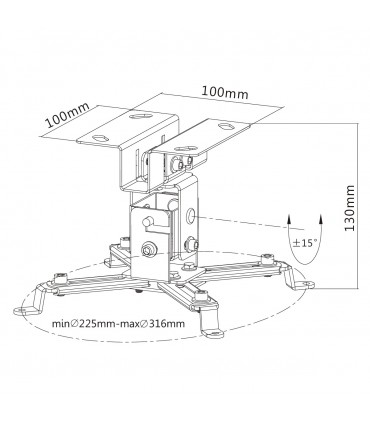 Titan SGB611 8.9'' - 12.4'' Projector Mount TV Bracket - Black