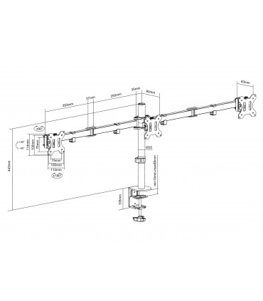 Titan SGB333 13''- 27''  Monitor Mount Solutions TV Bracket - Black