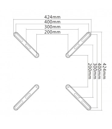 Titan SGB290EXT 32'' - 55'' Extension of Vesa Mount for TV Bracket - Black