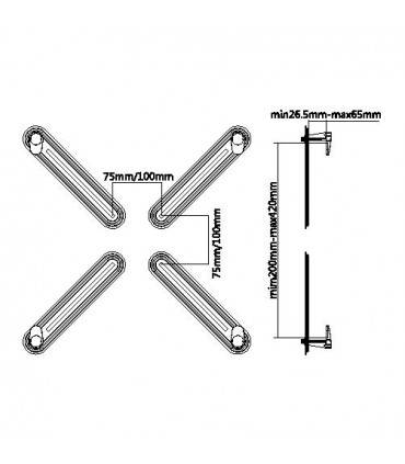 Titan SGB303 13''-27'' Monitor Mount Solutions TV Bracket - Black