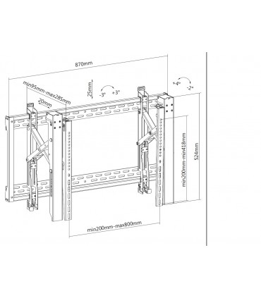 Titan SGB648 45''-80'' Video Wall Mount TV Bracket - Black