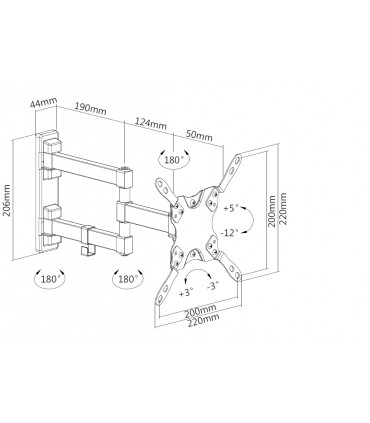 TITAN SGB390 13"-32" Monitor Mount TV Bracket - Black