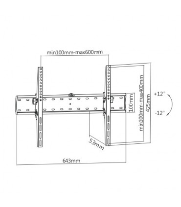 Titan SGB630 37"- 70" Freely Tilting Mount TV Bracket - Black