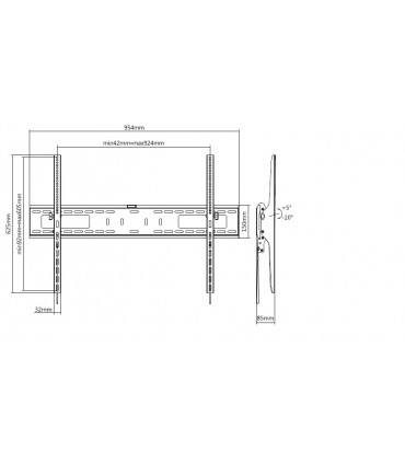 Titan SGB832 Heavy Duty Large TV 60"-70" Tilting Mount - Black