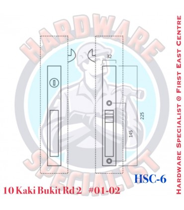 Hardware Specialist HSC-6 32mm Keyed Lock for Sliding Door