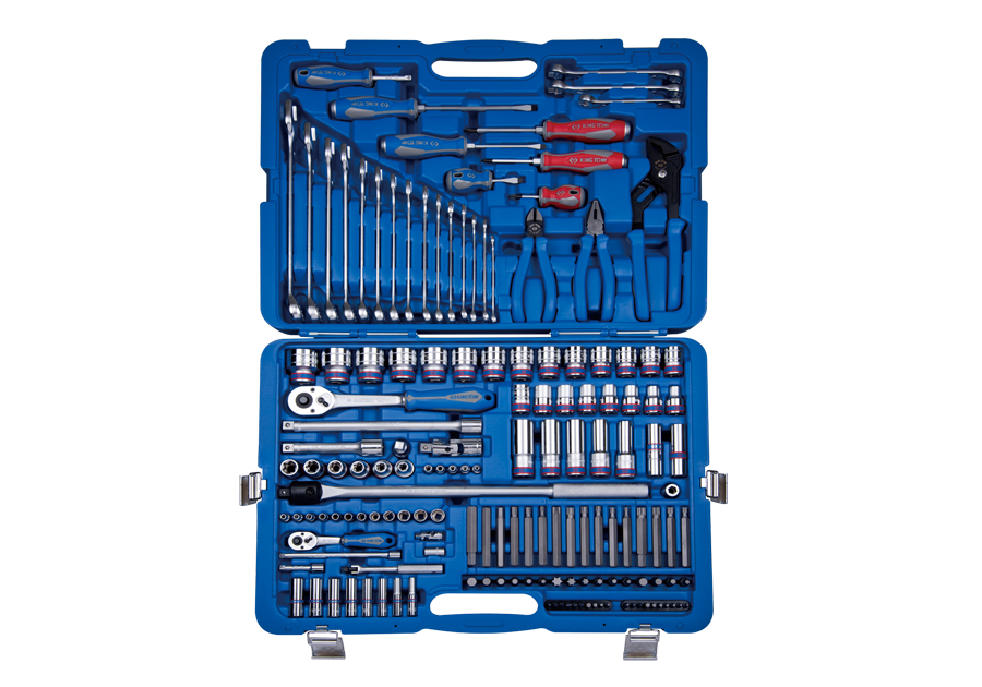 King Tony 1/4"+1/2" Drive Socket & Tool Set -  153 Piece_1