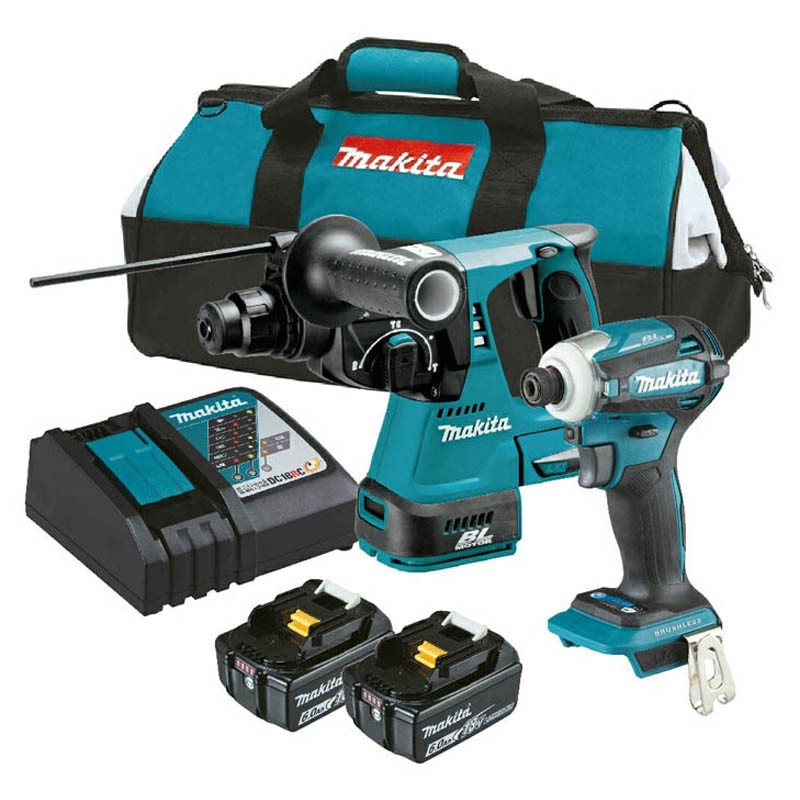 Makita 2 x 18V LXT 6.0 Ah Cordless Combo Kit (Rotary Hammer + Impact Driver)_1