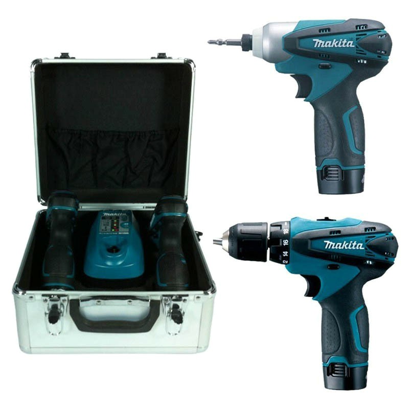 Makita 2 x 10.8V Lithium-Ion 2.0 Ah Cordless Combo Kit (Driver Drill + Impact Driver Drill)_1