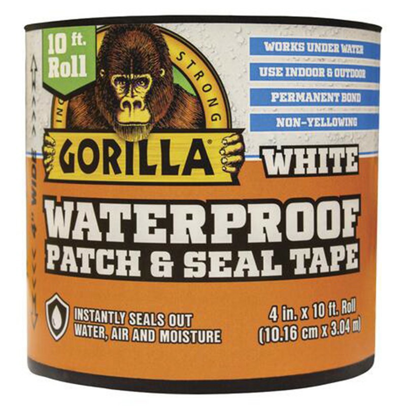 Gorilla Waterproof Patch & Seal Tape White - 4 inch x 10 ft_1