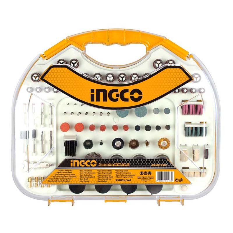 Ingco AKMG2501 Die Grinder Accessories Bit Set - 250 Pieces_1
