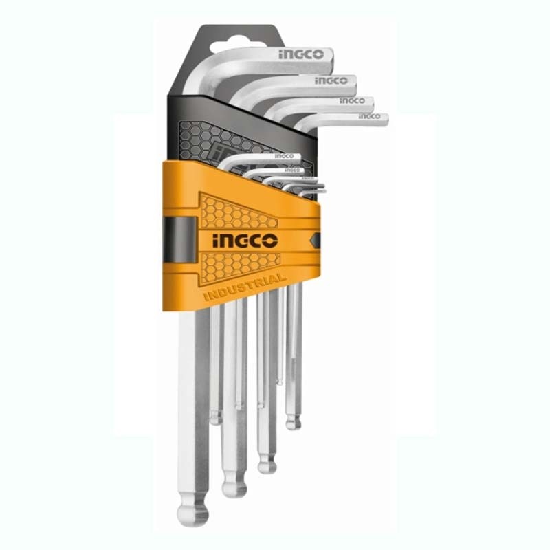 Ingco HHK12091 9Pcs Long Arm Ball Point Hex Key Set_2