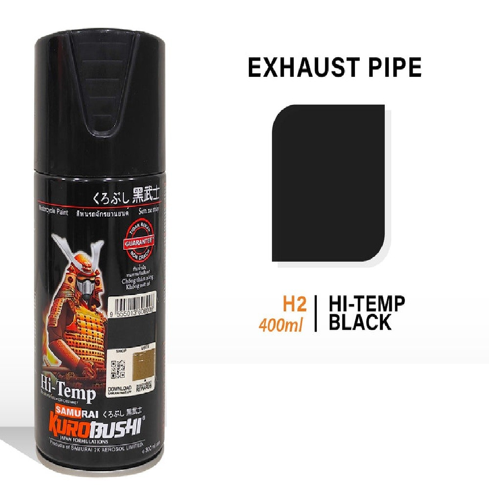 Samurai High Temperature Silver / Black Spray Paint