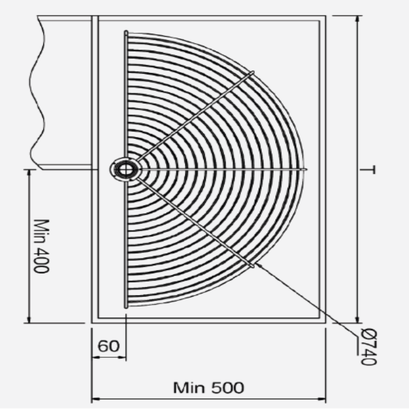 ecoWare 180 degree Swivel Basket with Pole - Inside Cabinet_5