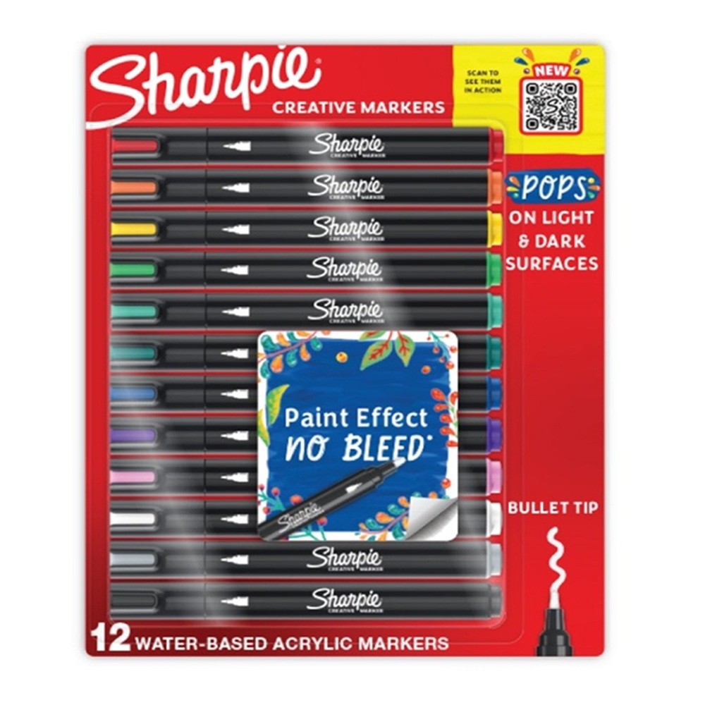 Sharpie Water Based Creative Markers Bullet Tip 12 Pieces - Assorted Bullet_2