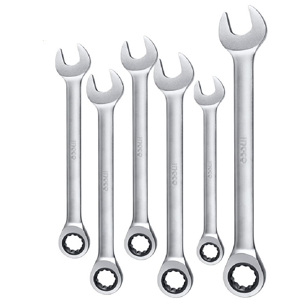 Ingco HKSPAR1062 6-Piece Cr-V Steel Ratchet Spanner Set_1