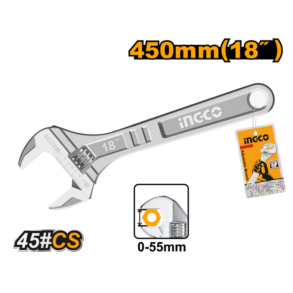 Ingco HADW131182 18" Single Sided Adjustable Pipe Wrench_2