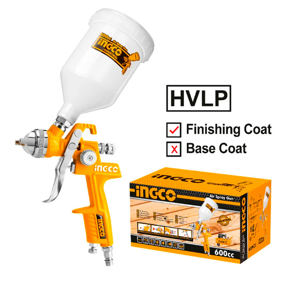 Ingco ASG1061 600cc HVLP Gravity Paint Spray Gun_3