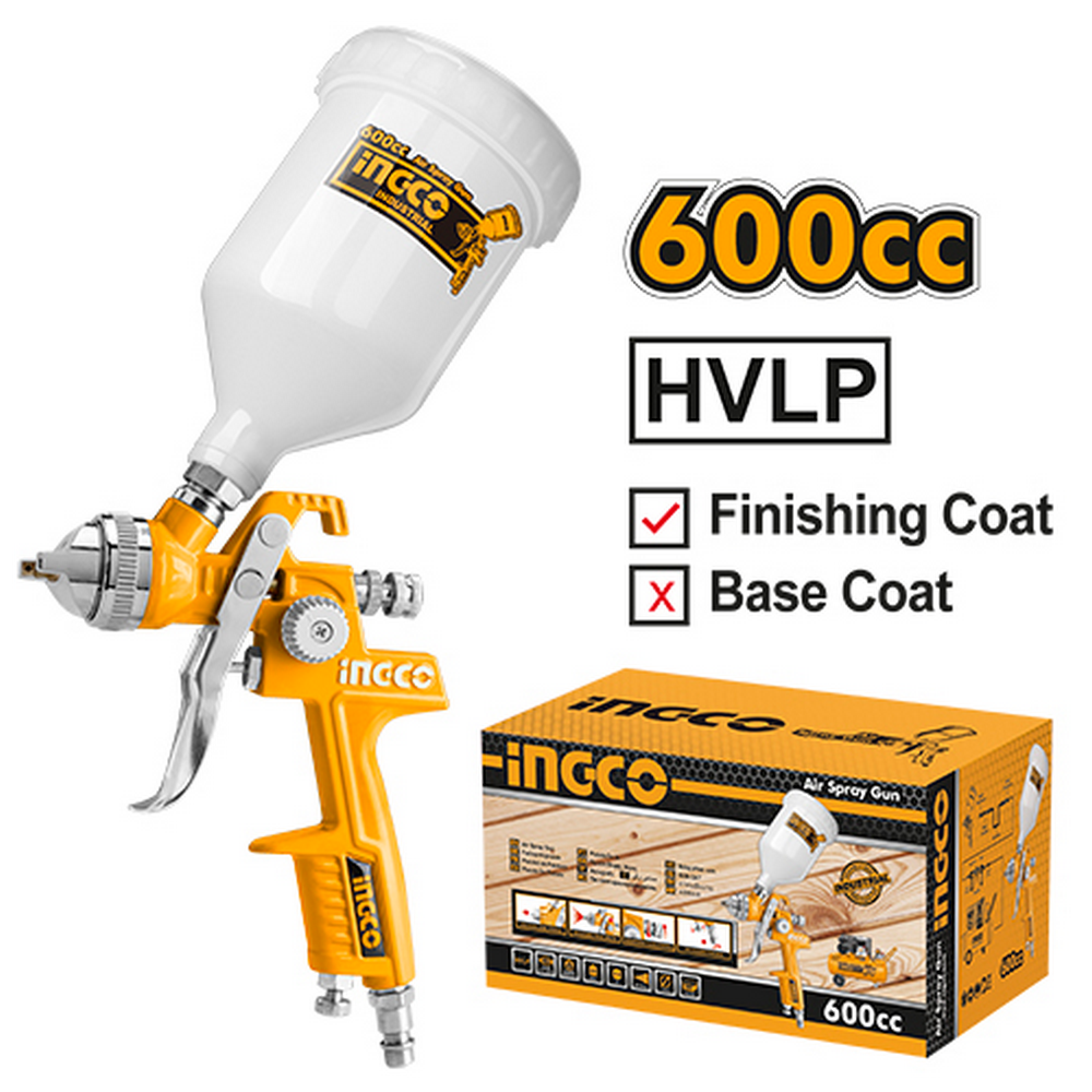 Ingco ASG1061 600cc HVLP Gravity Paint Spray Gun_2