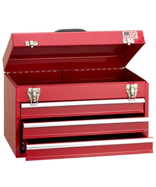 M10 3-Drawer Portable Tool Box in Red - 43.4 x 23.8 cm_261