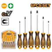 Ingco HKSD0628 6 Pcs Magnetic Tips Ergonomic Handle Screwdriver Set_1