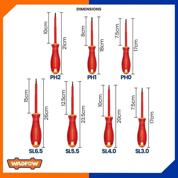 Wadfow WSS7407 7 Pieces VDE Insulated Screwdriver Set_3